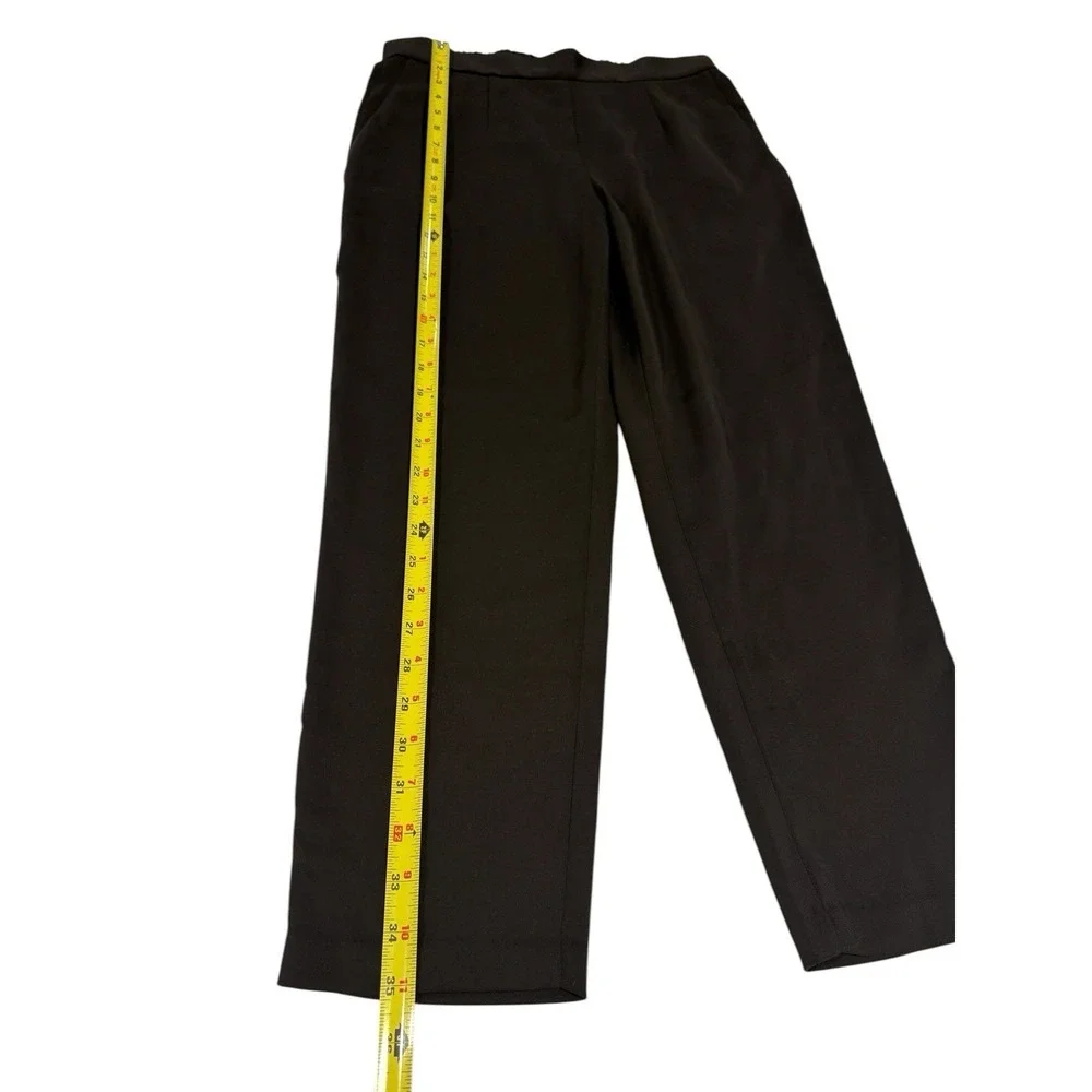 Quince Stretch Crepe Pleated Ankle Pants‎ black Women's Size Medium NWOT
